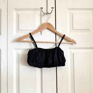 Women's Zara Cropped Puffy Bandeau Top Black Small